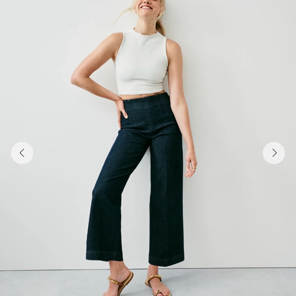 SPANX Shape Everywear Zero Waistband Cropped Wide Leg Jeans